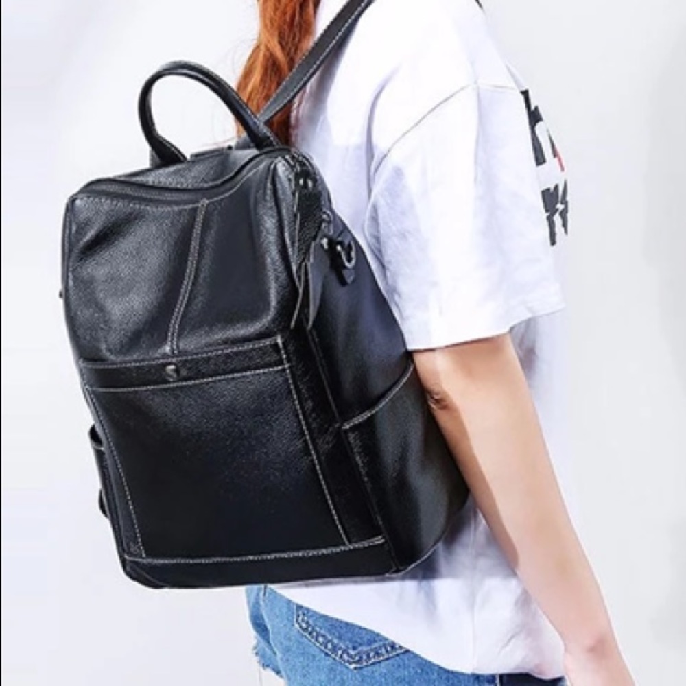 Genuine Leather Backpack purse. - Picture 3 of 5